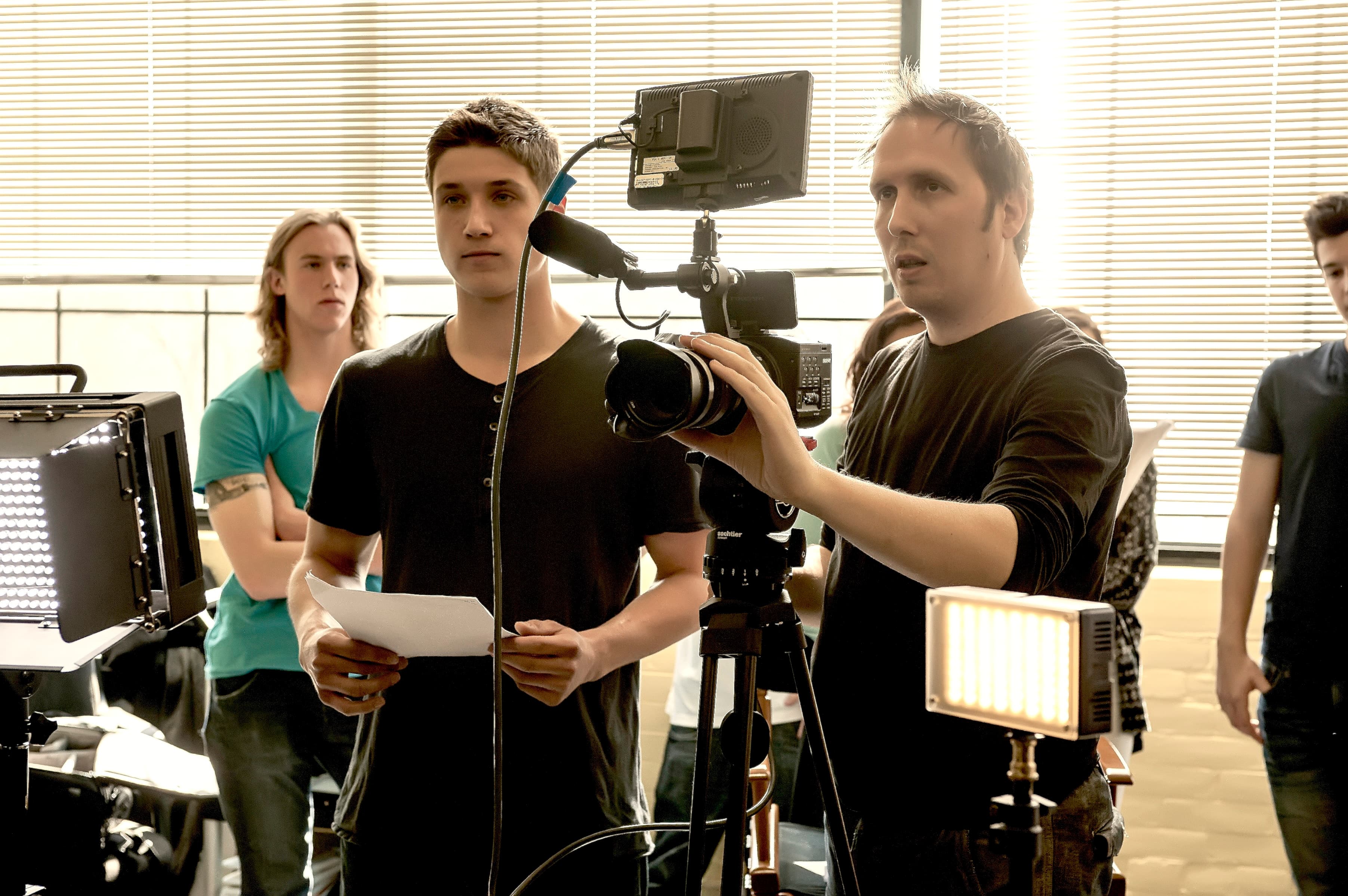 Film acting students rehearsing in class